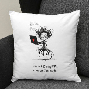 Humour Quote Cute Nerd Funny Valentines Day Gift Throw Pillow