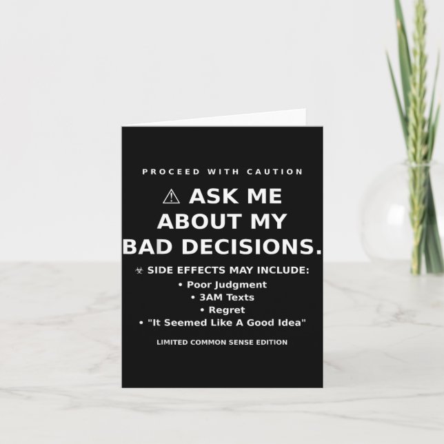 Humour Quote Funny Sarcastic Relatable Graphic Card (Front)