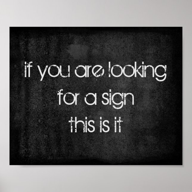 humour quote text on distressed dark grey poster (Front)