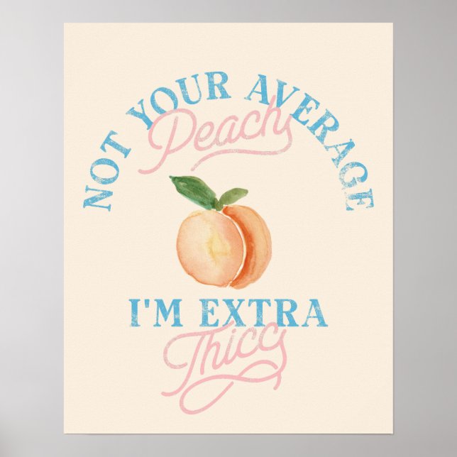 Humour Sassy Peach Body Positivity Vintage Poster (Front)