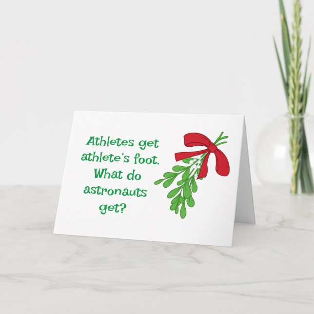 HUMOUR SUR LE GUI POUR CARTE DE NOËL CETTE ANNÉE (Devant)