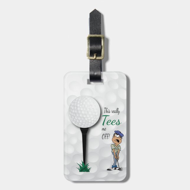 Humour Tees Me Off Golfer Luggage Tag (Front Vertical)