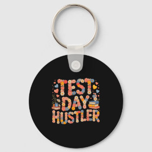 Humour test day hustler mode on math ela squad keychain
