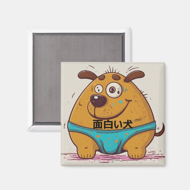 Humour unique cartoon artwork in japanese style magnet (Front/Back)