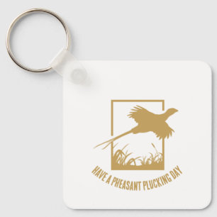 Humour Vintage Gold Pheasant Hunting  Keychain