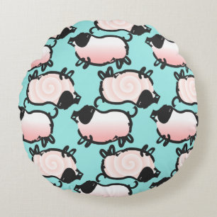 Humourous 1 Pig Year Birthday Choose Colour Round  Pillow