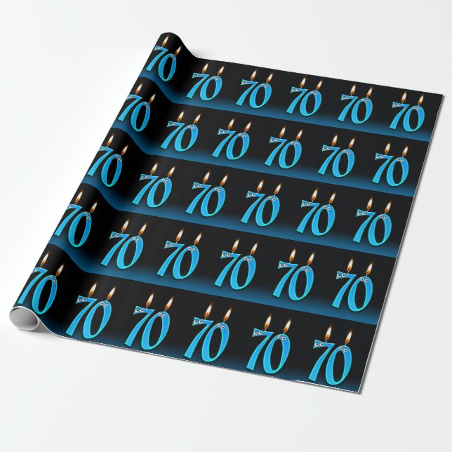 humourous 70th birthday candles with eyeballs wrapping paper (Unrolled)
