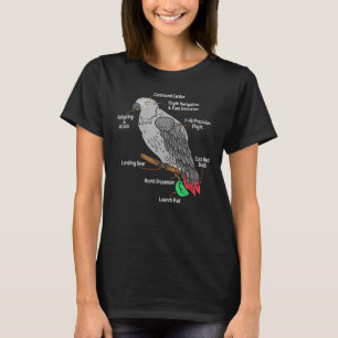 Humourous Anatomy Of An African Grey Parrot Pet T-Shirt