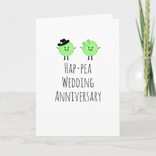 Humourous Anniversary Card Cute Peas Plain