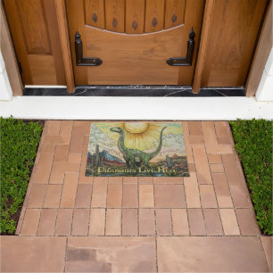 Humourous Apatosaurus Dinosaur Illustration Doormat