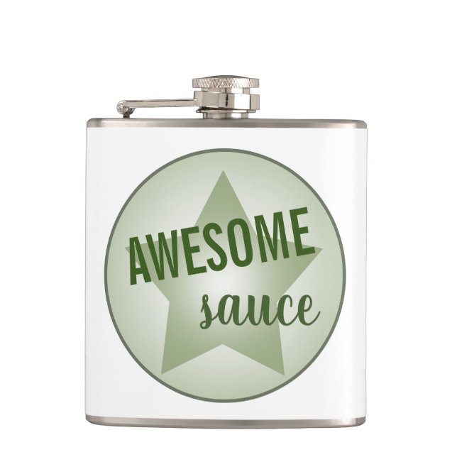 Humourous Awesome Sauce Specialty Pastel Star Hip Flask (Front)