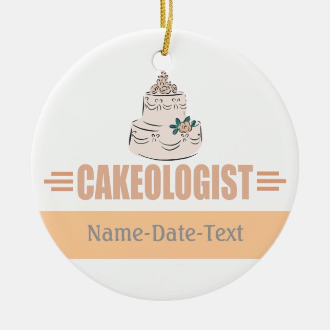 Humourous Baker Ceramic Ornament (Front)