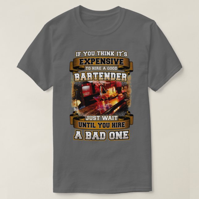 Humourous Bartender T-Shirt (Design Front)