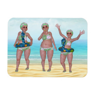 Humourous Bathing Beauty Flexible Magnet