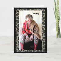 Humourous being an Adult Folded Greeting Card