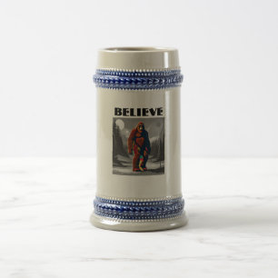 Humourous Bigfoot Quote for Believers Beer Stein