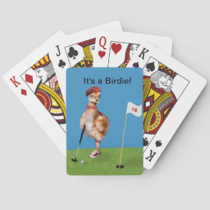 Humourous Bird Playing Golf Playing Cards