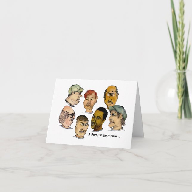Humourous Birthday Party without Cake Card (Front)