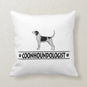 Humourous Blue Tick Coonhound Throw Pillow