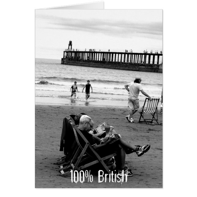 Humourous British at the Seaside in Monochrome (Front)