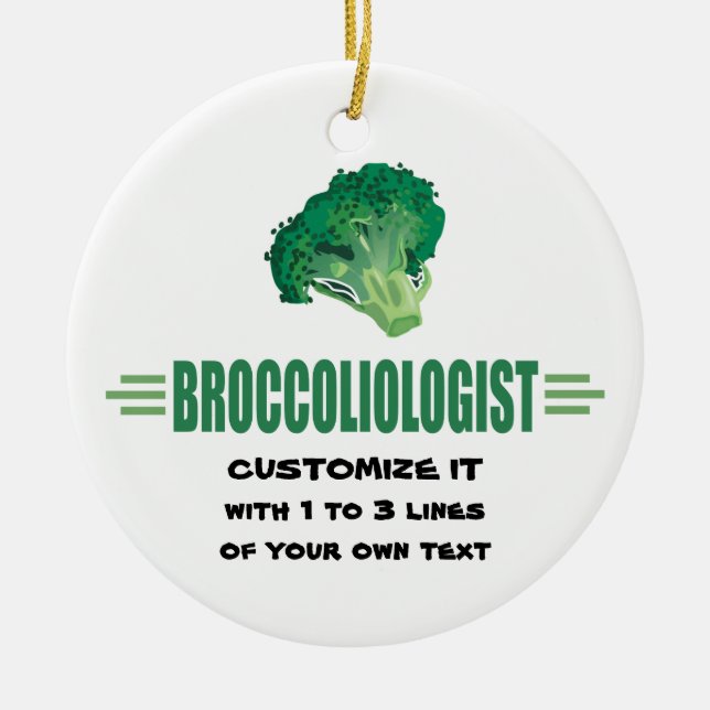 Humourous Broccoli Ceramic Ornament (Front)