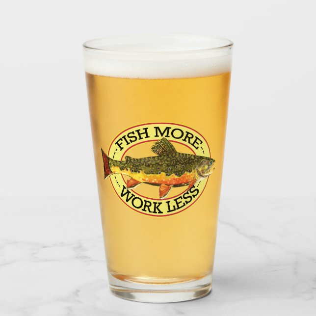 Humourous Brook Trout Fishing Angler's Glass (Front Filled)