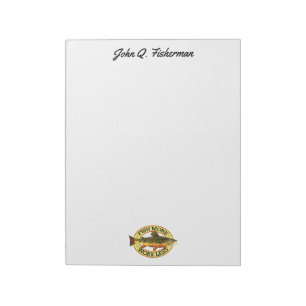 Humourous Brook Trout Fly Fishing FISH MORE Notepad