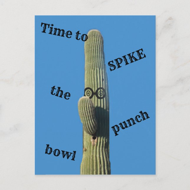Humourous Cactus Southwest Party Invitation Postcard (Front)