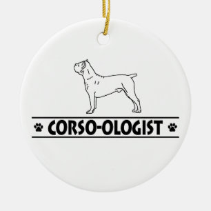Humourous Cane Corso Ceramic Ornament