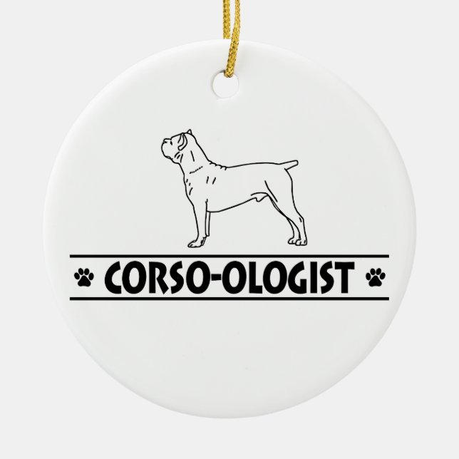 Humourous Cane Corso Ceramic Ornament (Front)