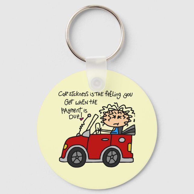 Humourous Car Sickness Keychain (Front)