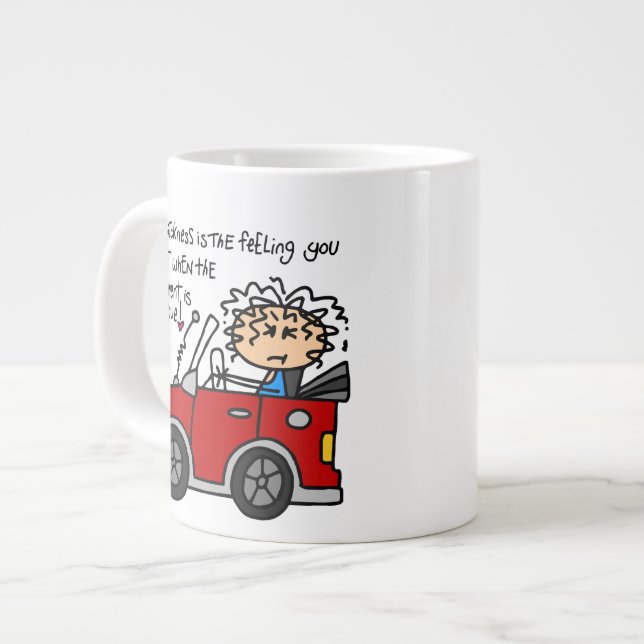 Humourous Car Sickness Large Coffee Mug (Front Left)