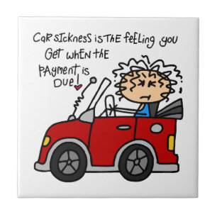 Humourous Car Sickness Tile
