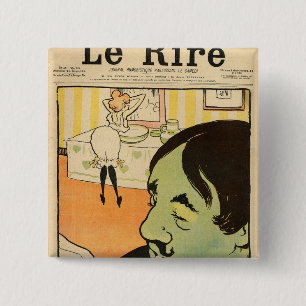 Humourous cartoon 2 inch square button