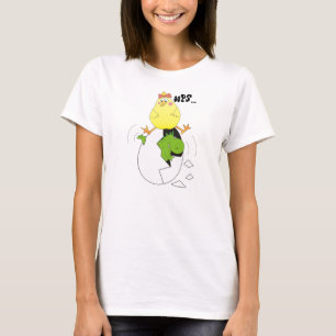 Humourous Cartoon Chicken and Dino Women's Tshirt