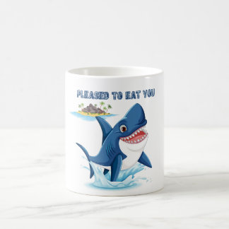 Humourous cartoon shark with threatening text Coff Coffee Mug
