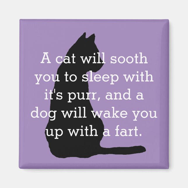 Humourous Cat and Dog Comparison Magnet (Front)