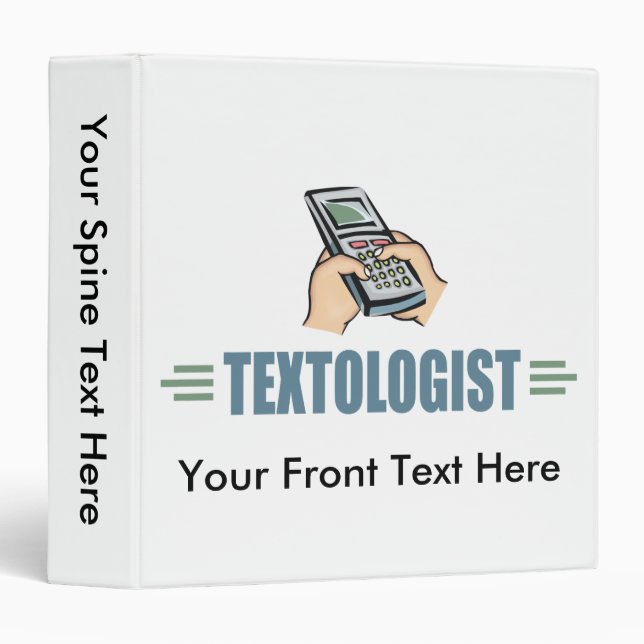 Humourous Cell Phone Texting Binder (Front/Spine)
