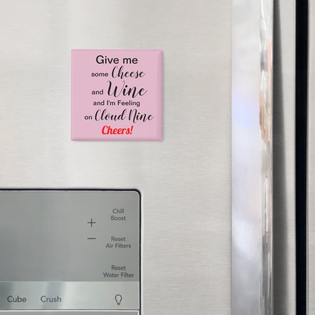 Humourous Cheese Wine Magnet (In Situ (Fridge))