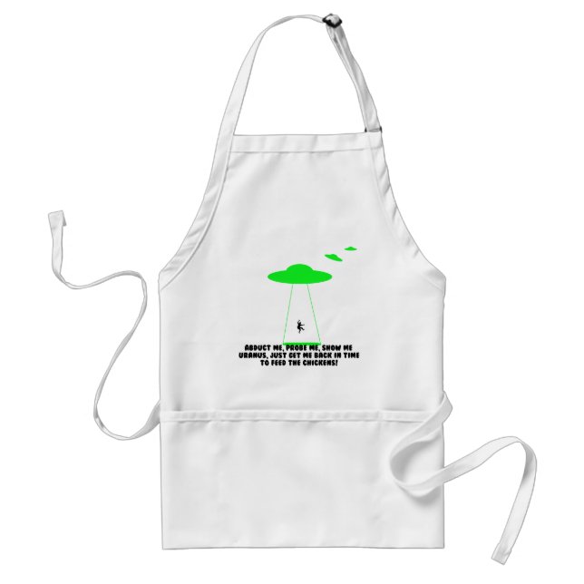 Humourous chicken abduction standard apron (Front)