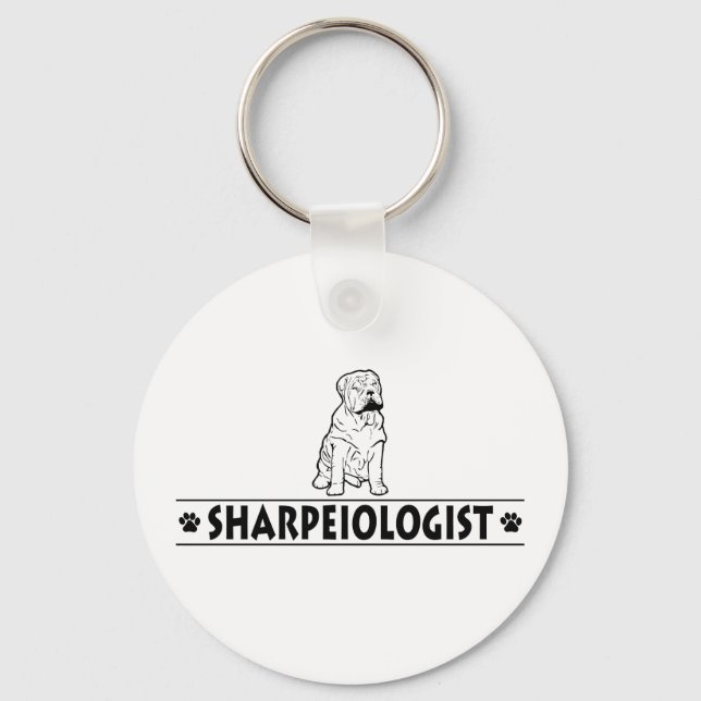 Humourous Chinese Shar-Pei Keychain (Front)