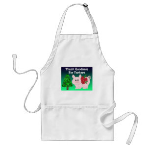 Humourous Christmas Pig with Saying Standard Apron