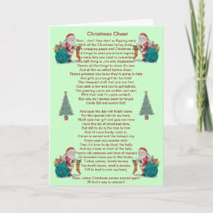 humourous christmas poem santa and xmas tree card