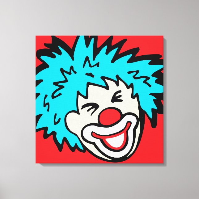 Humourous clown graphic canvas wrap print (Front)
