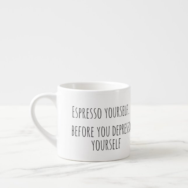 Humourous Coffee Pun Espresso Cup (Left)