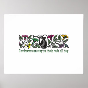 Humourous colourful gardeners poster