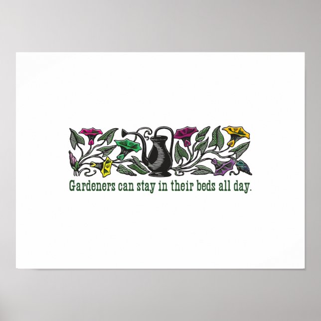 Humourous colourful gardeners poster (Front)