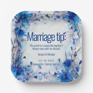 💍 Humourous Cornflowers and Lavender Elegance Paper Plate