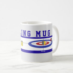 Humourous Curling Mug Blue Text