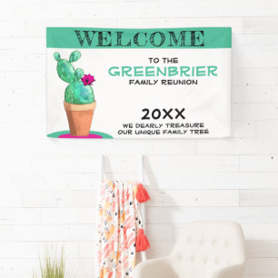 Humourous Custom Welcome Family Reunion Cactus Banner